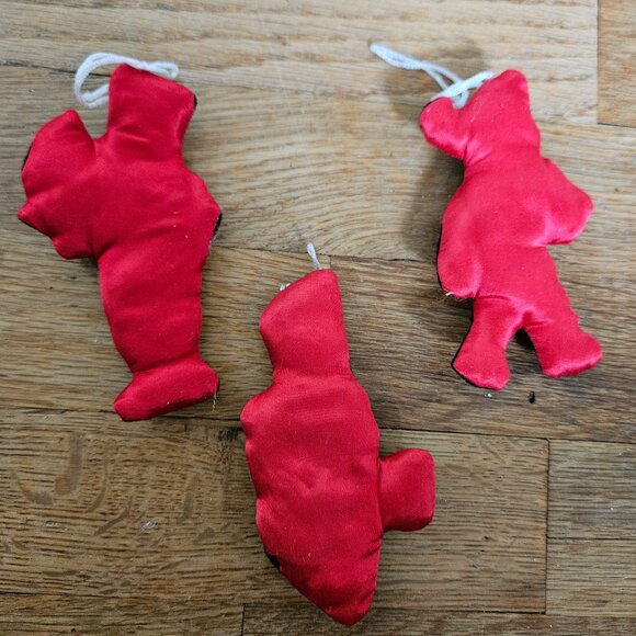 Vintage 80s Homemade Fabric Stuffed Christmas Ornaments Set of 3 Toy Soldiers - Picture 5 of 5